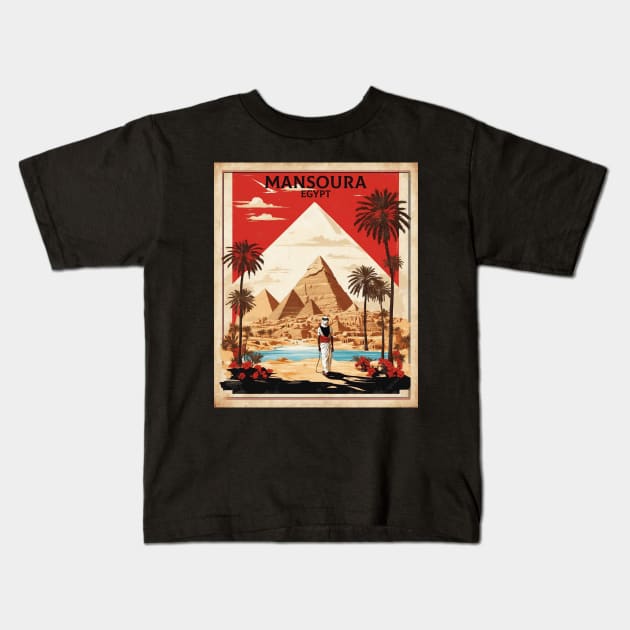 Mansoura Egypt Vintage Poster Tourism Kids T-Shirt by TravelersGems